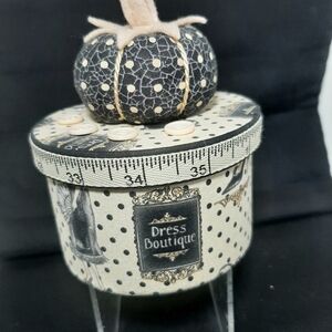Polka Dot Decorative Box with Pumpkin Top